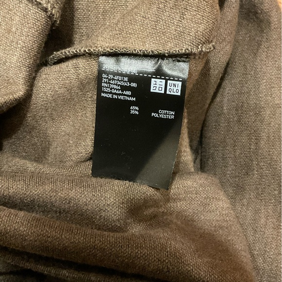 UNIQLO Women’s Crew Neck Brushed Long Sleeve Jersey Dress Olive Size S - Picture 4 of 4